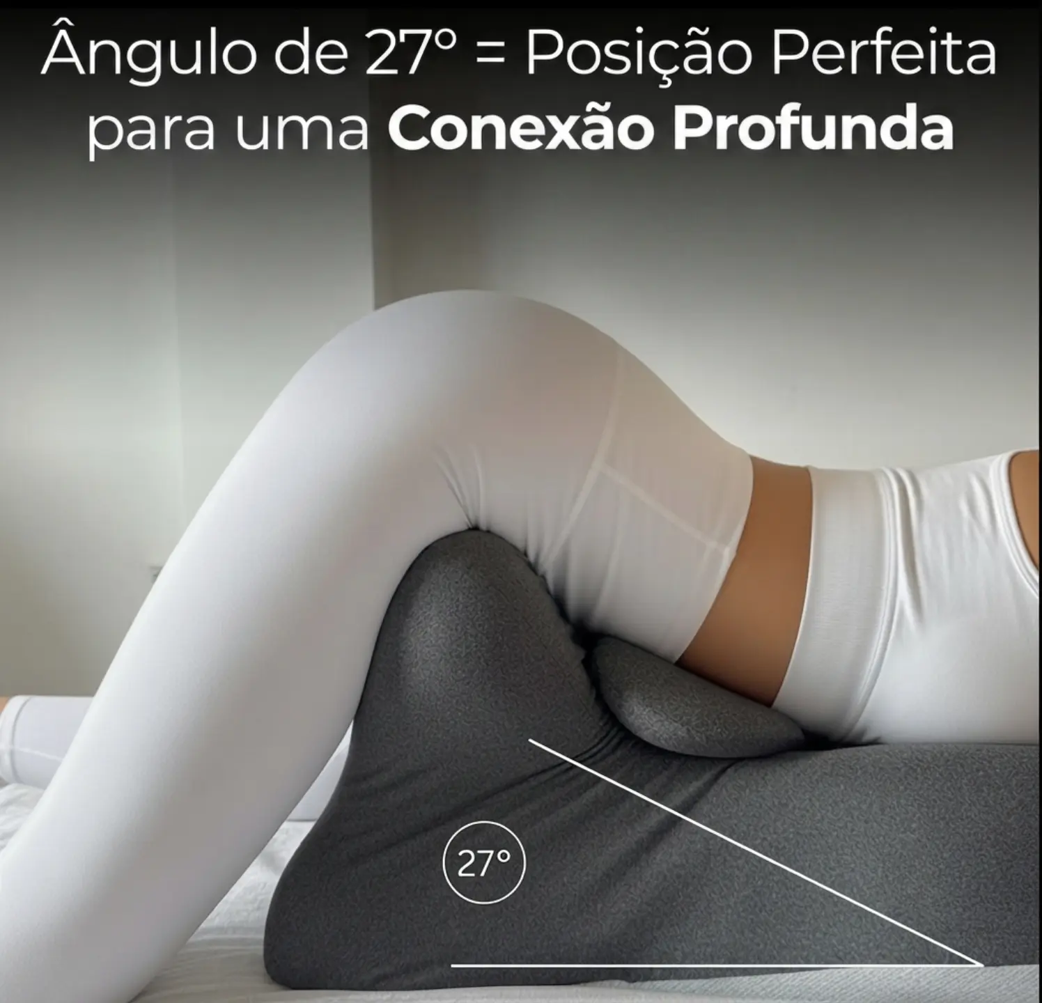Ela se apoia. O quadril relaxa.